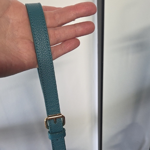 Ora Delphine Leather Teal Satchel - Picture 8 of 13
